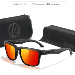 KDEAM Unisex Photochromic Polarized Sunglasses with Unique Frame Design and Case (C1 - R mirrored red)