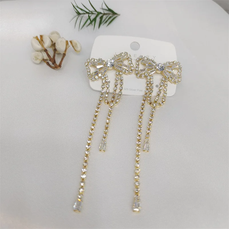 

Luxury Full Diamond Zircon Tassel Earrings Earrings South Korean Internet Red Fashion Ins Summer Fashion Earrings Female