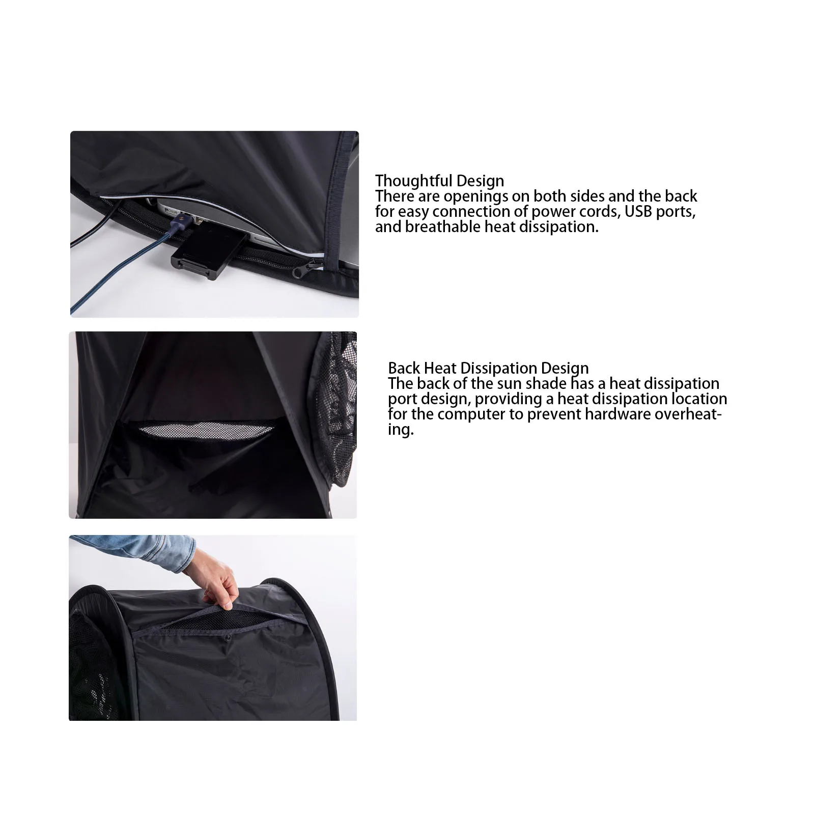 Laptop Sun Shade Waterproofing Dust Proof Multifunctional Portable Computer Screen Hood for Outdoor Outside Computer Tent
