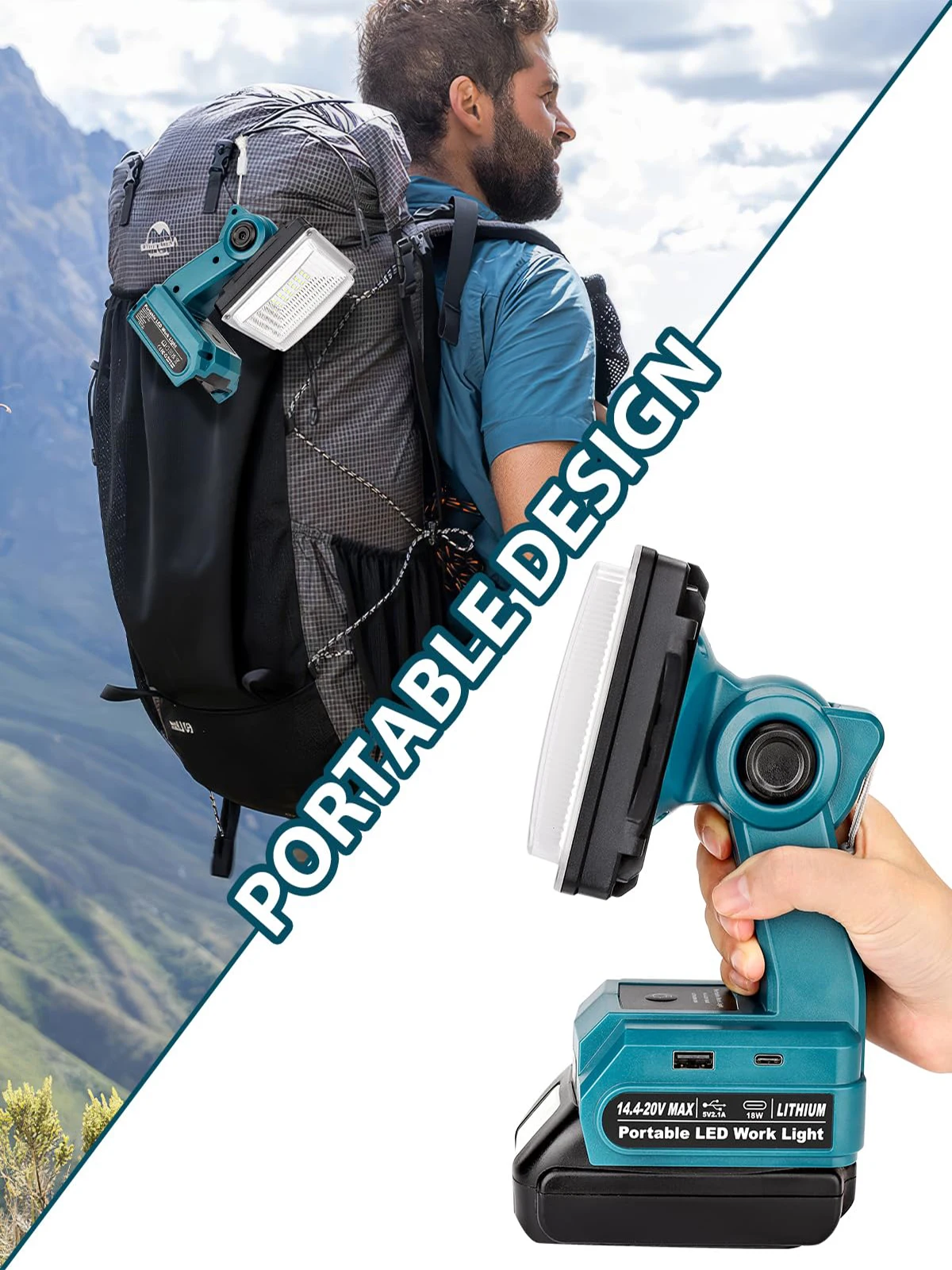 コードレス LED ワークライト マキタ 14.4-18V LXT バッテリー用