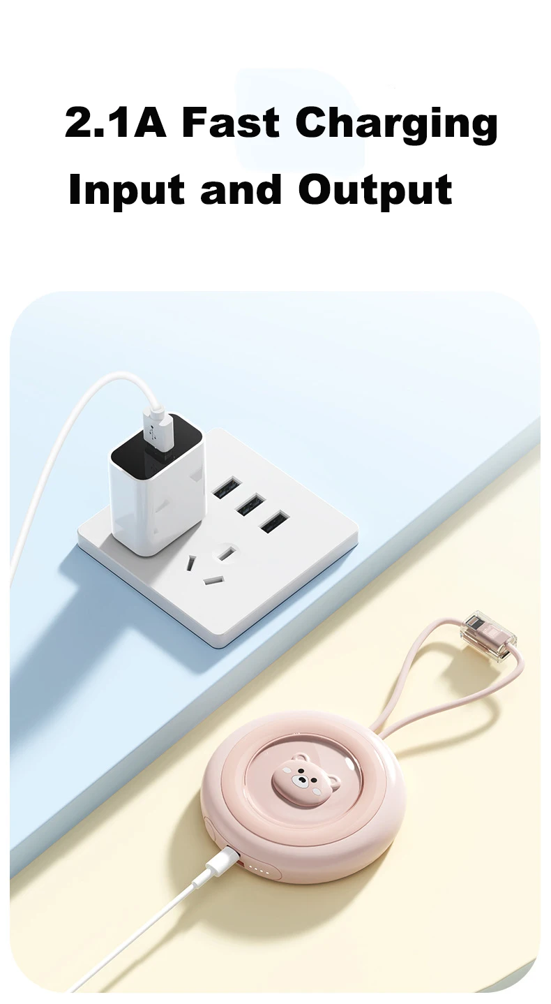 Mini powerbank 20000mah con cable integrado diseño cartoon_voghion.com