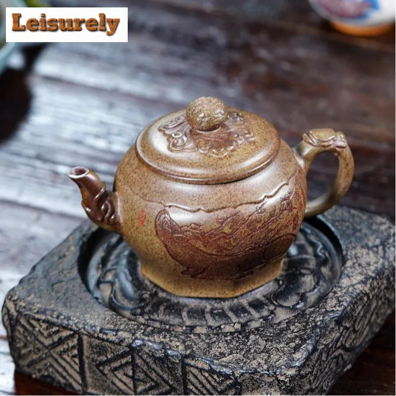 350ml Authentic Yixing Purple Clay Teapots Handmade pagoda Pot Raw Ore wood-fired porcelain Mud Kettle with Filter Zisha Tea Set
