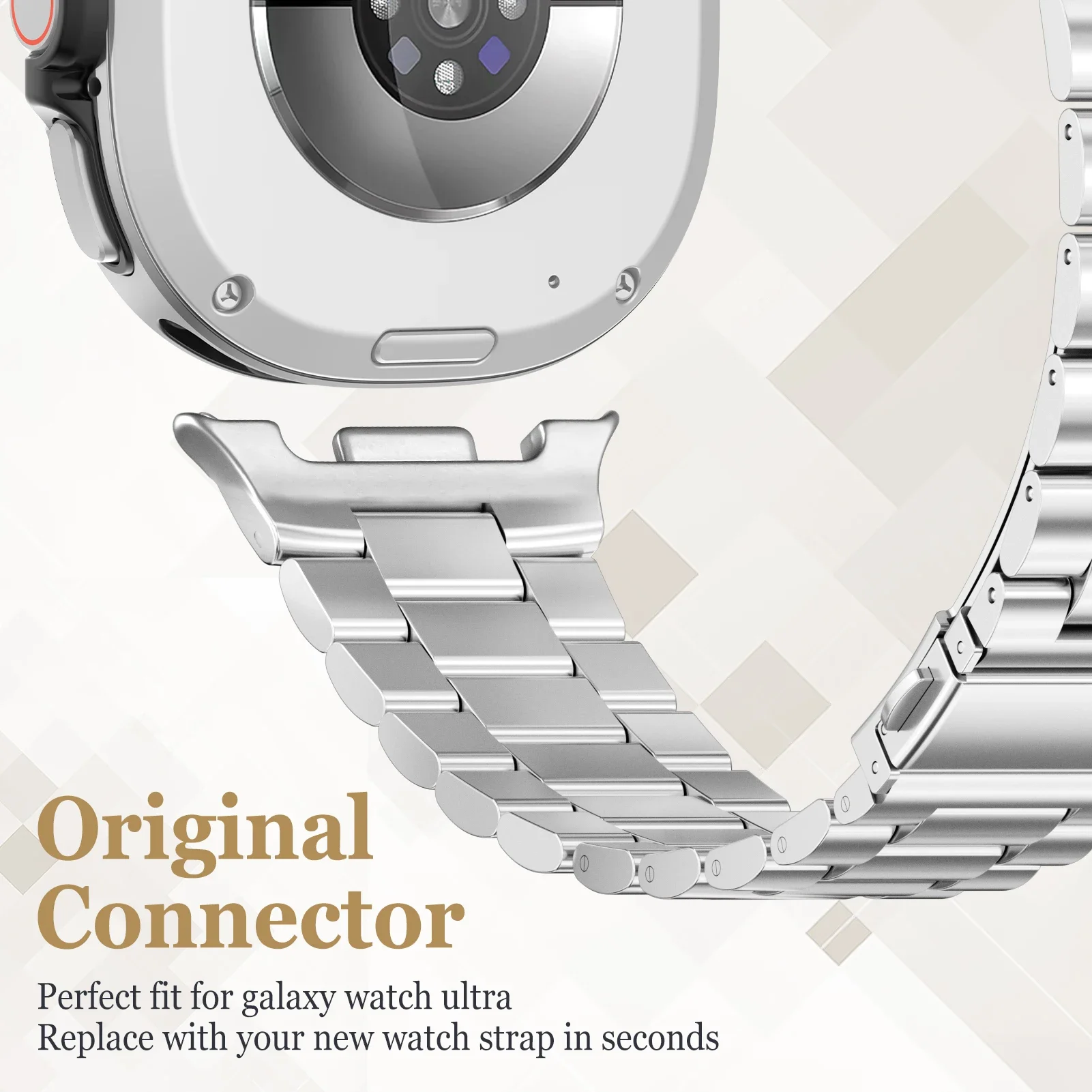 Premium Stainless Steel Watch Band - Elegant Metal Bracelet Strap