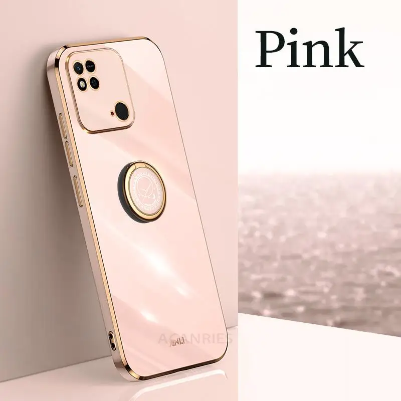 Luxury Silicone Plating Ring Holder Stand Case for Premium Protection, Redmi Series