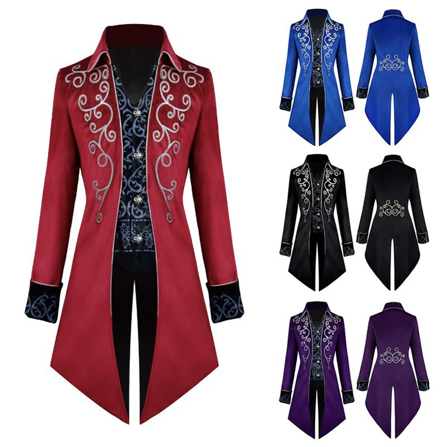 Vintage Gothic Vampire Renaissance Theatrical Performance Coat