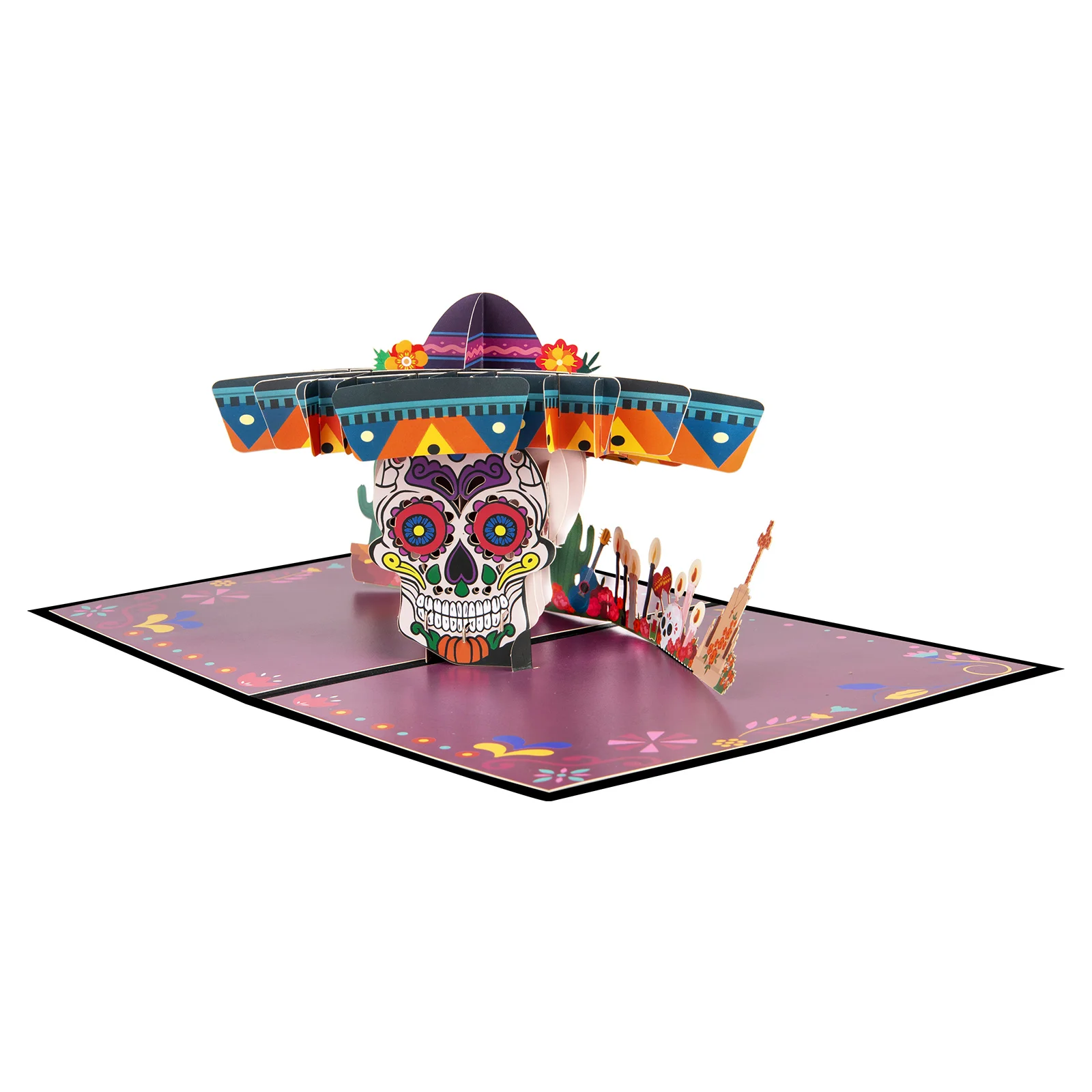 Dia de Muertos Pop Up Card 3D Holiday Greeting Card Day of the Dead