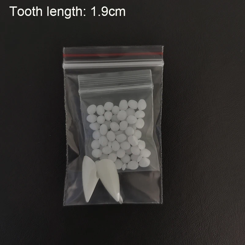 Spooky Halloween Vampire Teeth Decoration Kit with Resin Fangs and Adhesive - Perfect for Cosplay and Witchy Decor