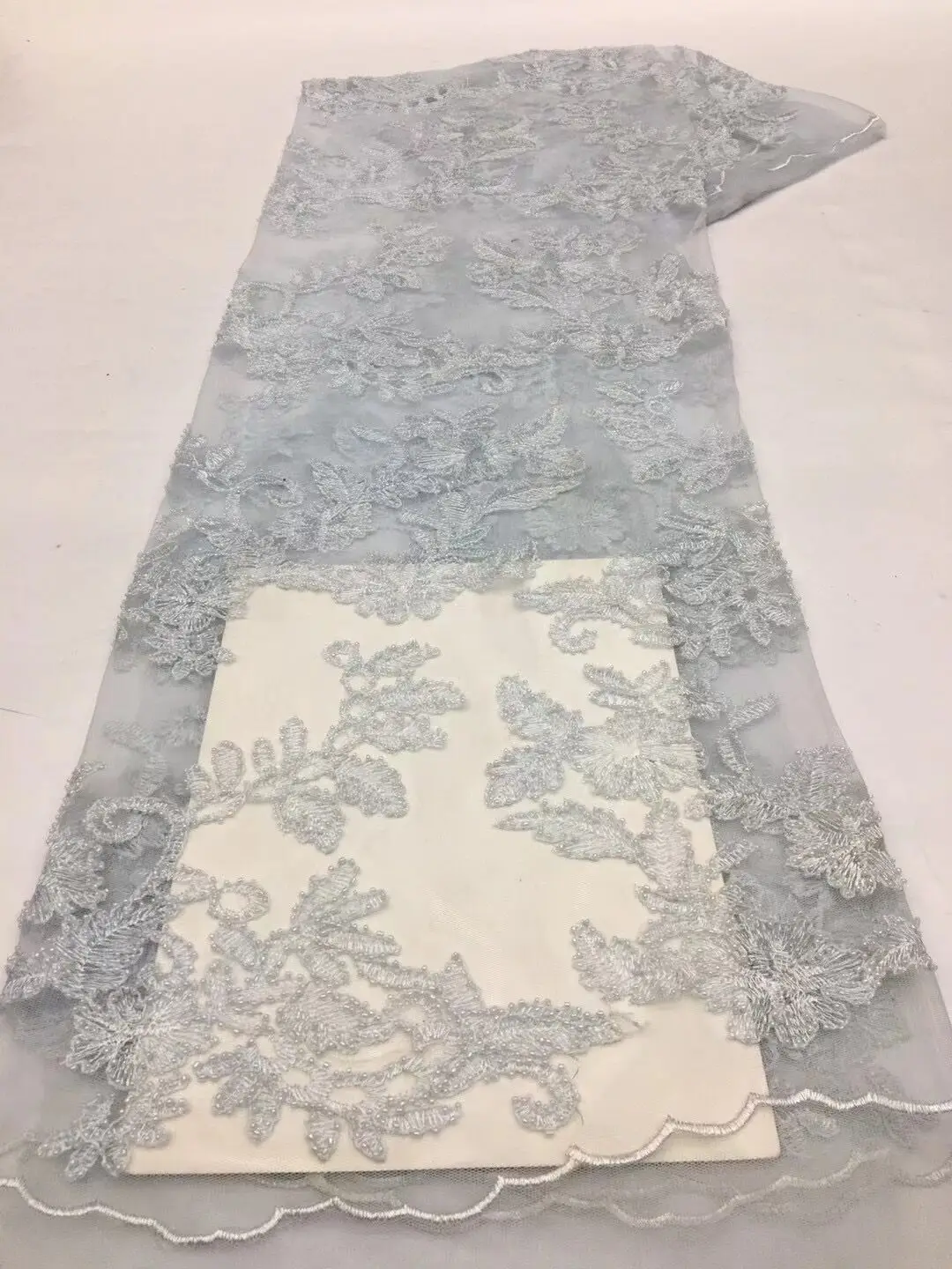 

New arrival Sequins Beads African Lilac Lace Fabric L-1228294 High Quality French Tulle Net with Sequins For Nigeria Wedding