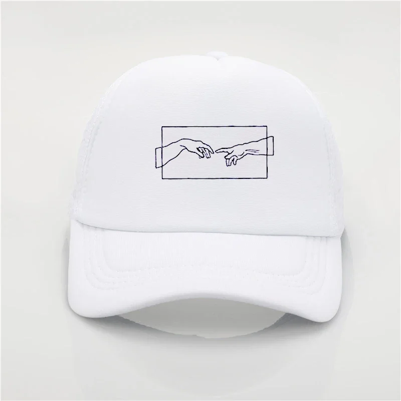 Womens Fashion Print Baseball Cap Tumblr Clothing Black White Cotton sunhat Aesthetic Art Harajuku Graphic hip hop hat