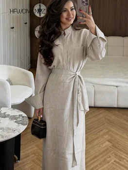 Casual Solid Shirt Pant Suits Women Full Sleeve Lace Up Top Wide Leg Pants Skirts 3 Pieces Set 2026 Spring Summer Female Suit 1