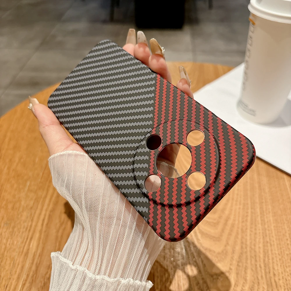 Ultra-Thin Carbon Fiber Texture Protective Case with Color Collision Design