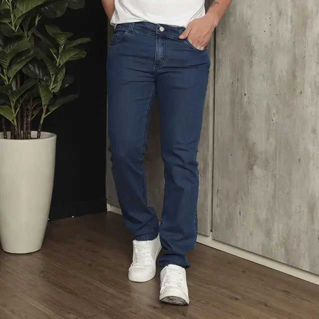 Calça Jeans Masculina Slim Skinny Comfort Lycra Tecido Premium
