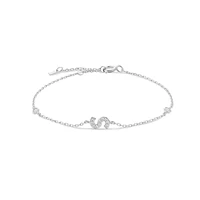 VEWANT 925 Sterling Silver Monogram Letter A - Z Initial Charm Chain Bracelet Luxury Wedding CrystalFine Jewelry 1