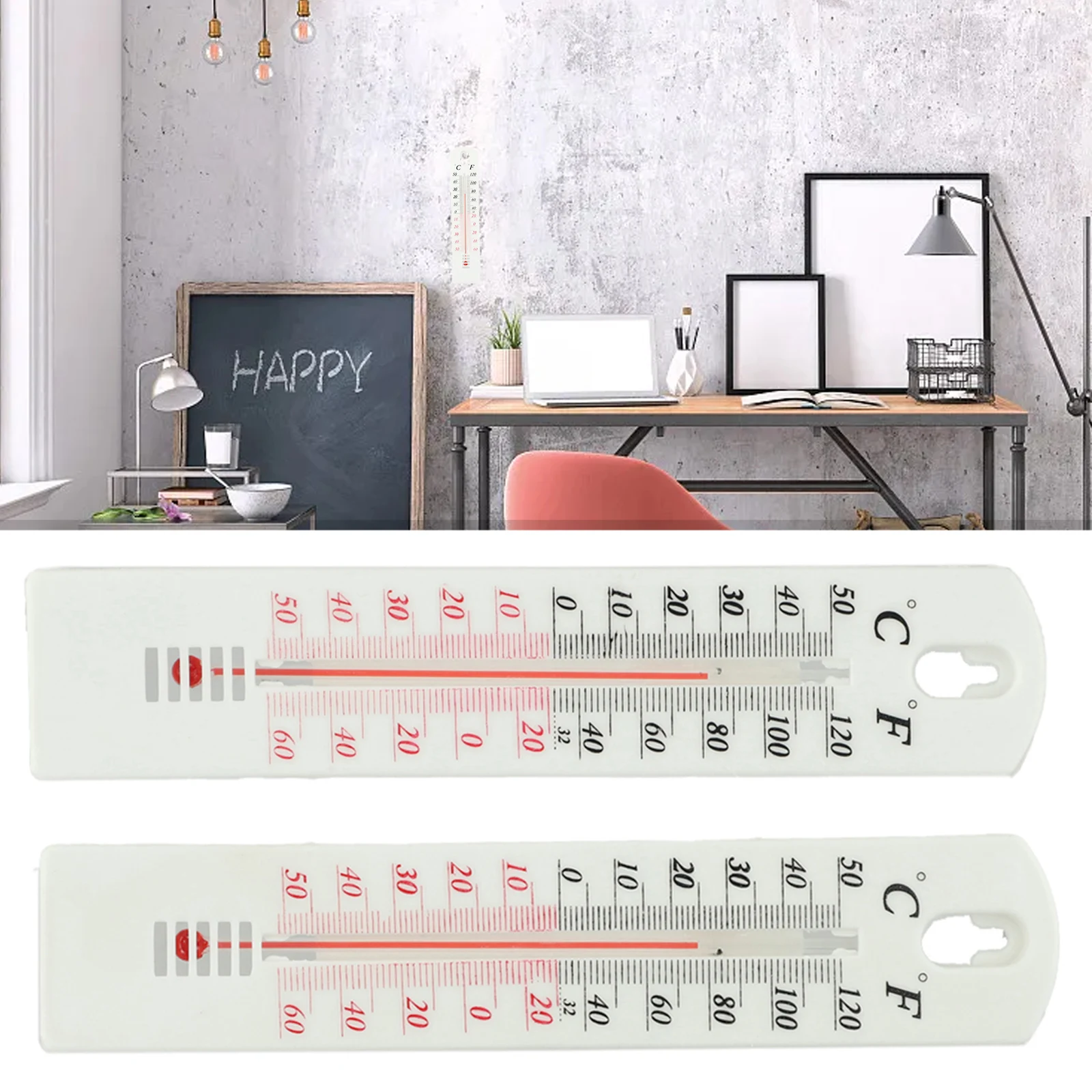 

2 Pcs Thermometer Fahrenheit: -60° To 120° Garden Greenhouse Hanging Hot Sale House -60° To 120° Indoor 196X 43mm