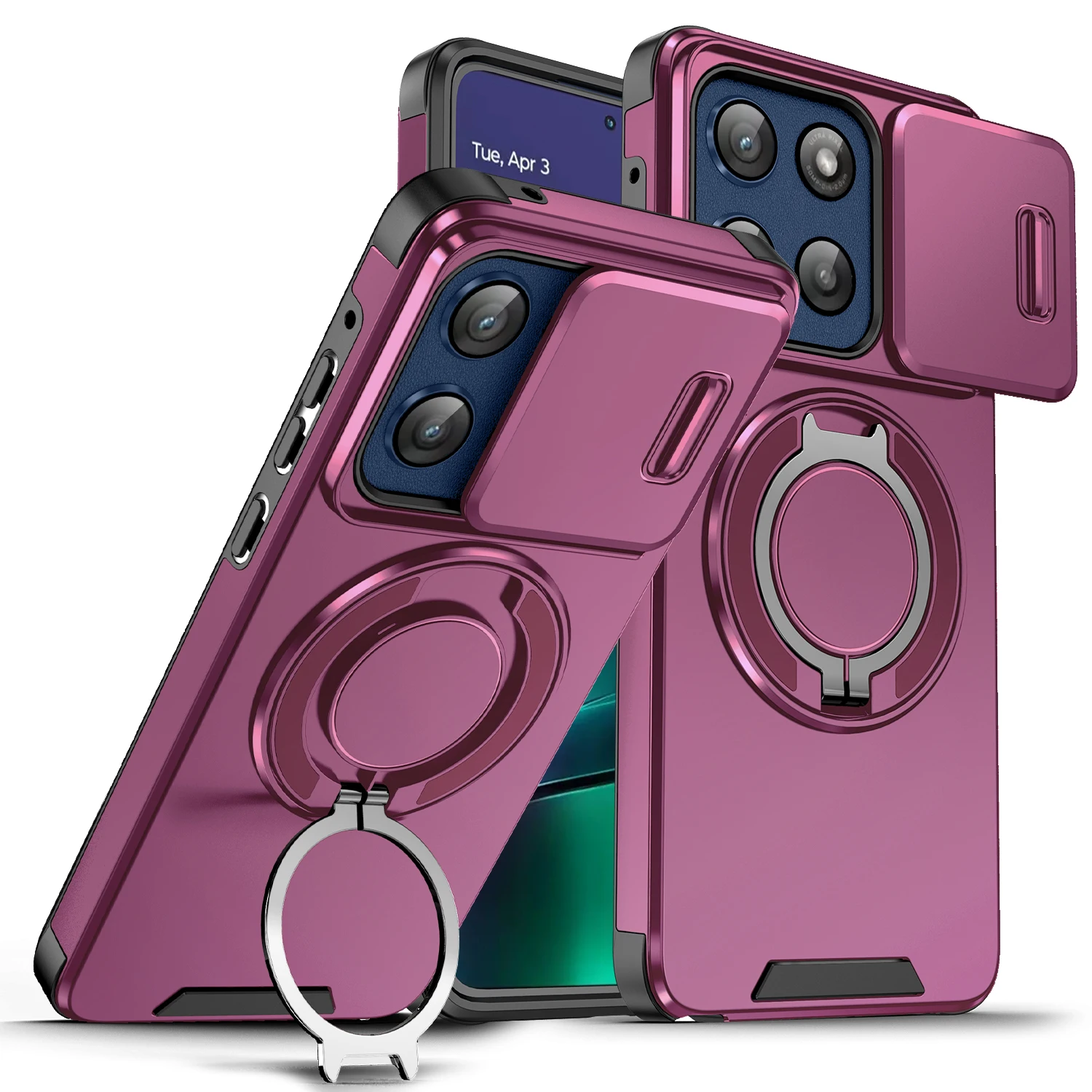 360° Rotatable Ring Kickstand Magnetic Shockproof Protective Phone Case