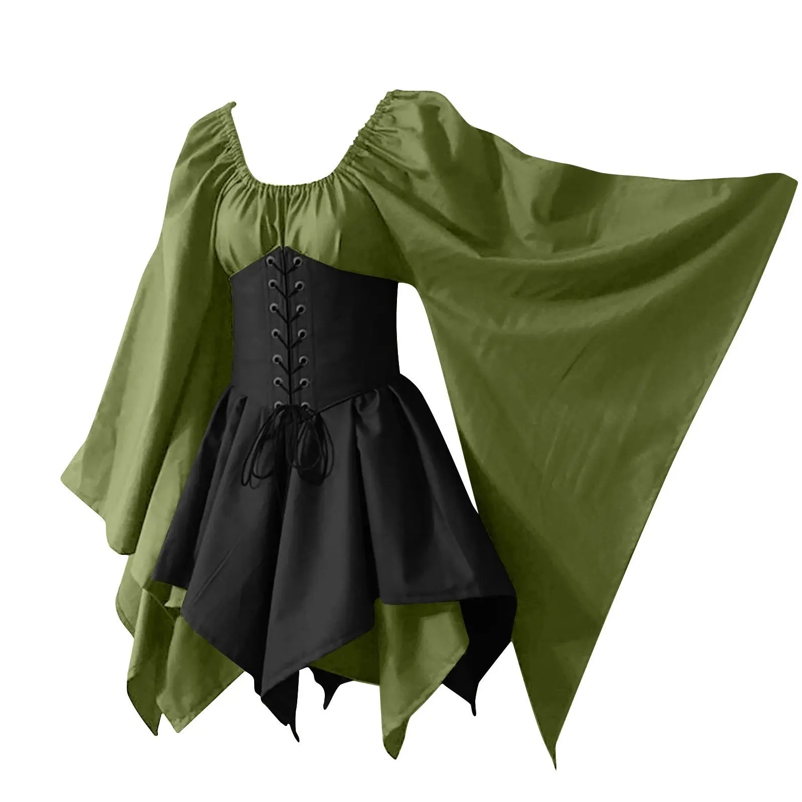 Vrouwen Middeleeuwse Elf Fairy Elven Cosplay Kostuum Wench