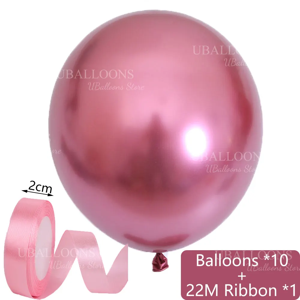 Elegant Pastel Pink Balloon Set with Satin Ribbon - Pack of 10 for Celebrations and Decor