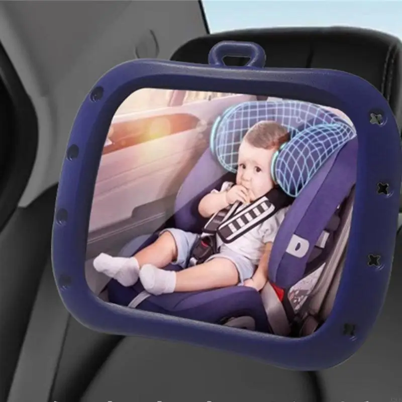 Car Safety Seats Mirror Rear Facing Baby Mirror Set for Car Seats 360 Degree Rotatable Wide Viewing with Fixing Strap A2UB