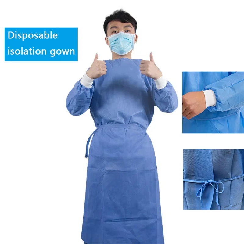 Protective hazardous Clothes Thick Work Isolation Clothing Gown Dental Anti-Oil Dust Stain Nursing Gown Disposable