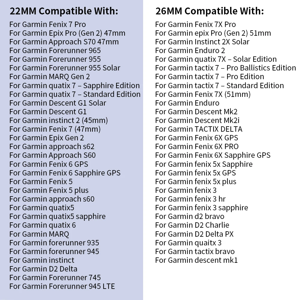 Quickfit 22mm 26mm silikon řemen pro Garmin fenix 7 7X pro 5xplus 6xpro 5plus epix gen 2 pás pro enduro 2 náramek pásek hodinek