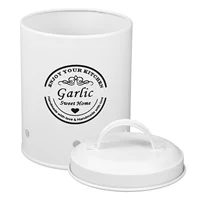 White Garlic Storage Bucket Vegetable Container Potato Jar Ginger Holder Kitchen Supplies Home ganizers Storage Box 1