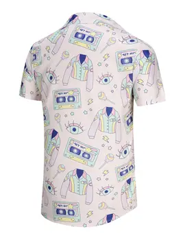 KYKU 80s Costume 90s Clothes Hawaiian Shirt for Men Button Down Shirts Short Sleeve Retro Disco Outfits 2