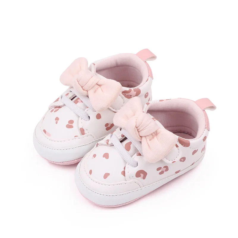 Baby Girl Shoes Lovely Print Casual Bow Soft Sole Newborn Princess Walking Toddler Shoe