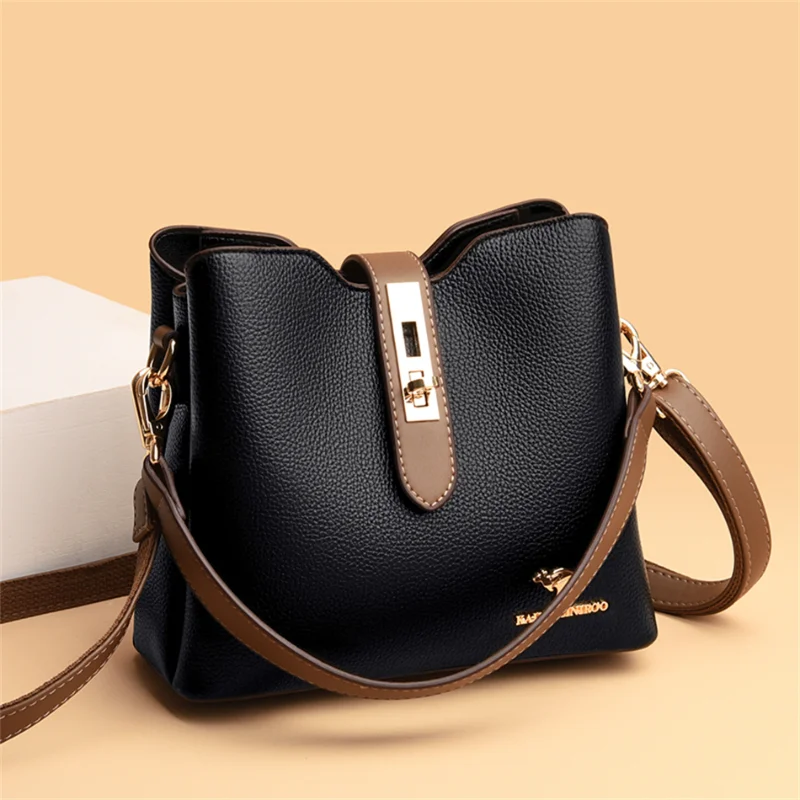 

Large Capacity Shoulder Bags for Women Pure Color Simplicity Trend High Quality Leather Messenger Bags Fashion Purses Handbags
