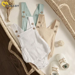 ma&baby 0-3Y Summer Newborn Infant Baby Boy Girl Romper Casual Sleeveless Overall Jumpsuit Toddler Baby Clothing