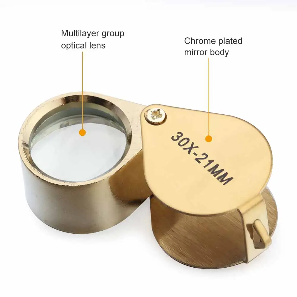 Metal Jewelry Magnifying Glass Jewelers Eye Tool Jewellery Folding Loupe Glass Lens Magnifying Triplet Jewelry Diamond jewelry magnifier jewelry magnifying glass magnifying glass