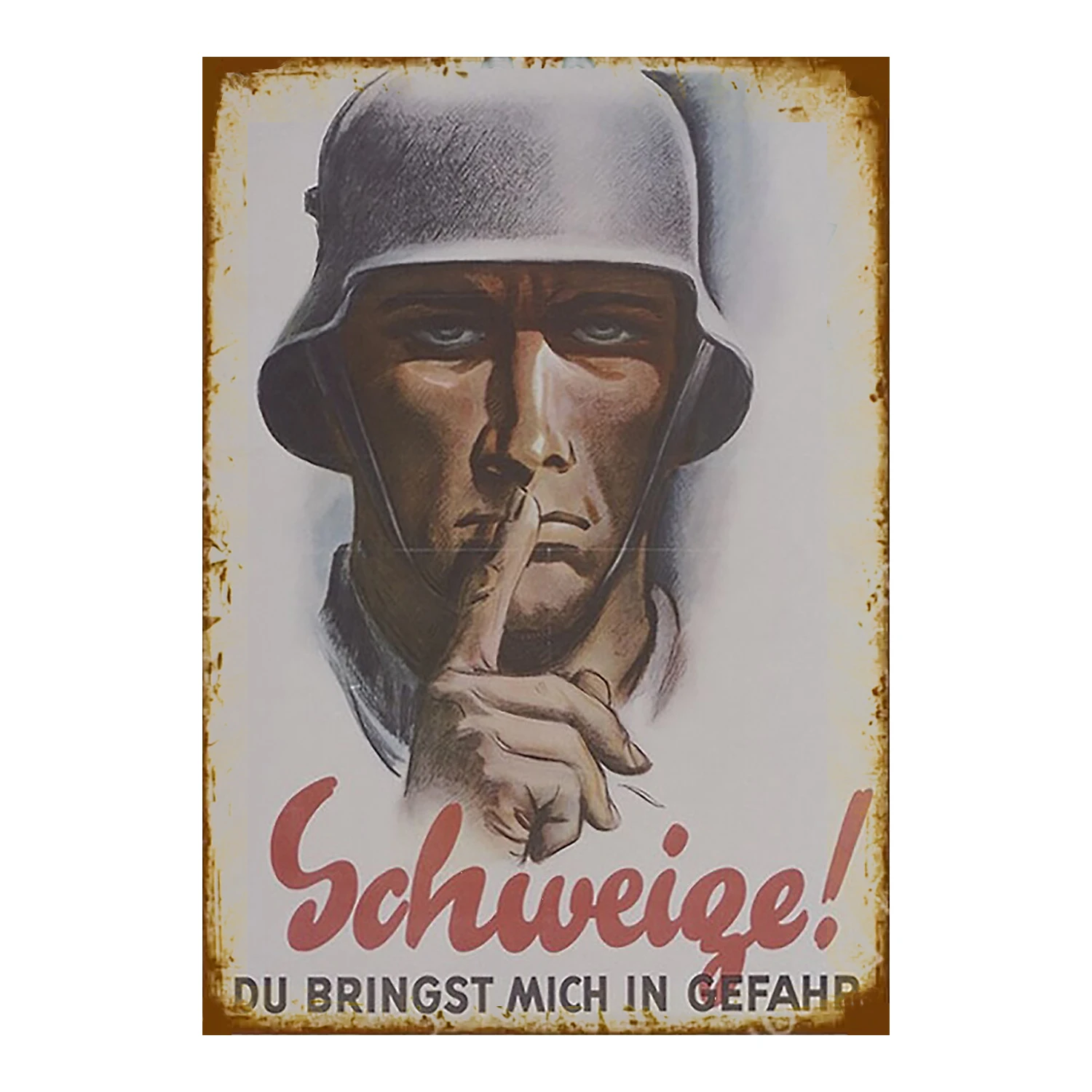 Seconda Guerra Mondiale.. Keep Quiet .. Vintage German Poster Metal Signs Wall Cave Tin Sign Poster Home Bar Garage Cafe Metal Sign Gift 8X12 Pollici