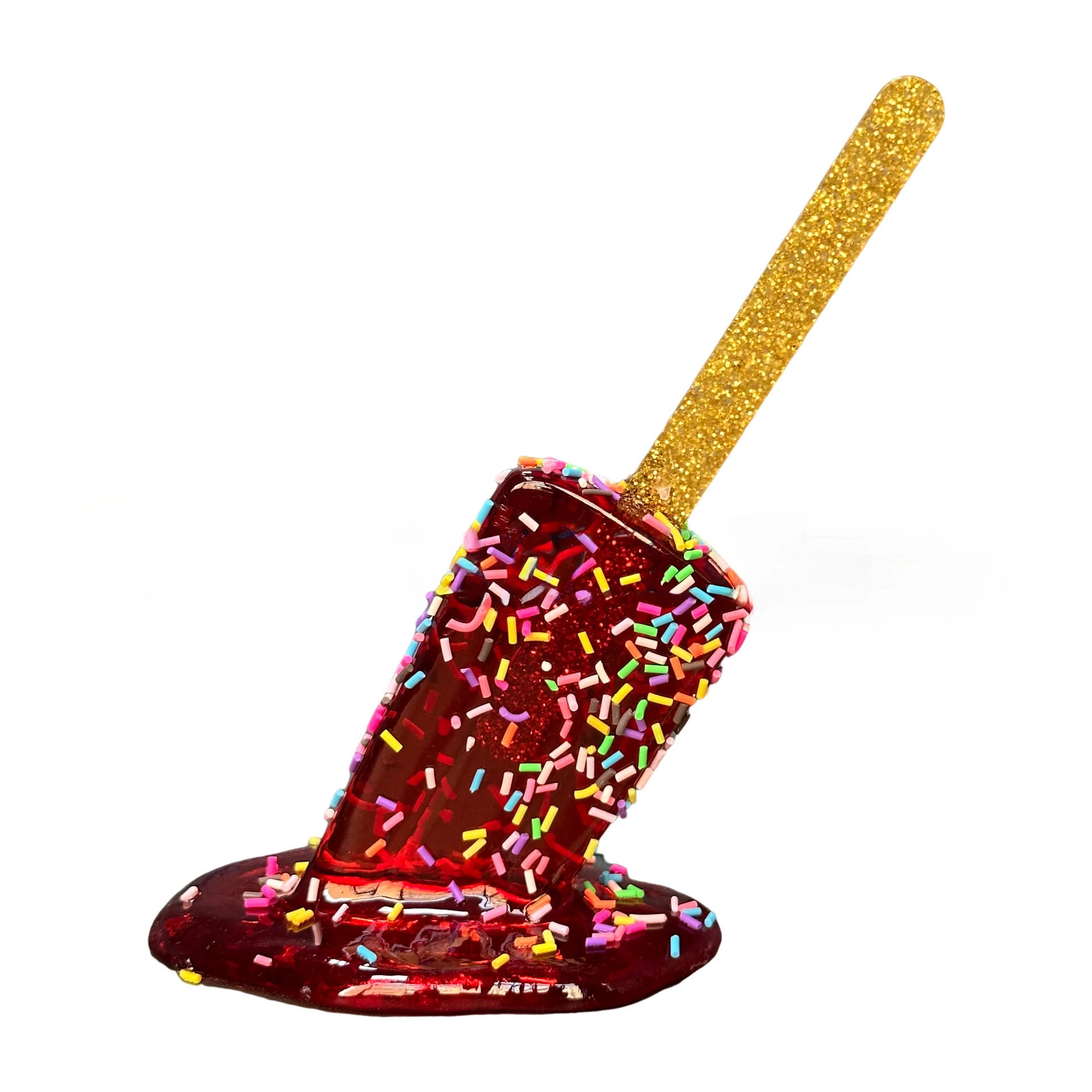 Transparent Melting Popsicle Sculpture Decoration Miniature Resin Craft Popsicles Ice Cream Accessories home desk Decor