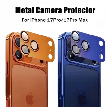 Per iPhone 17 Pro Max Protezione per obiettivo fotocamera [forte adsorbimento][Friendly custodia] Cover per schermo fotocamera posteriore in vetro temperato in metallo