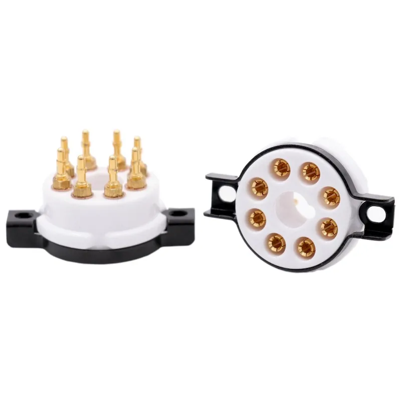 

EIZZ gold-plated large 8-hole tube seat eight-pin tube socket KT66 KT88 6CA7 6SN7 tube seat vacuum tube socket