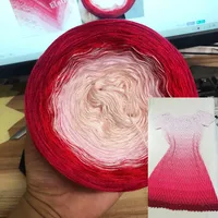 300g Gradient Cake Yarn Organic Cotton Blended Yarn Spring and Summer Crochet Skirt Shawl Lace Thread DIY Hand Knitted Wool 1