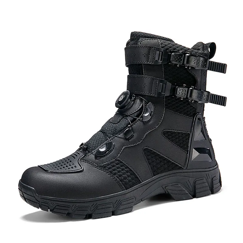 Motorcycle Boots Men's Mid-Calf Motocross Races Protective Breathable Non Slip Sports Shoes 1128