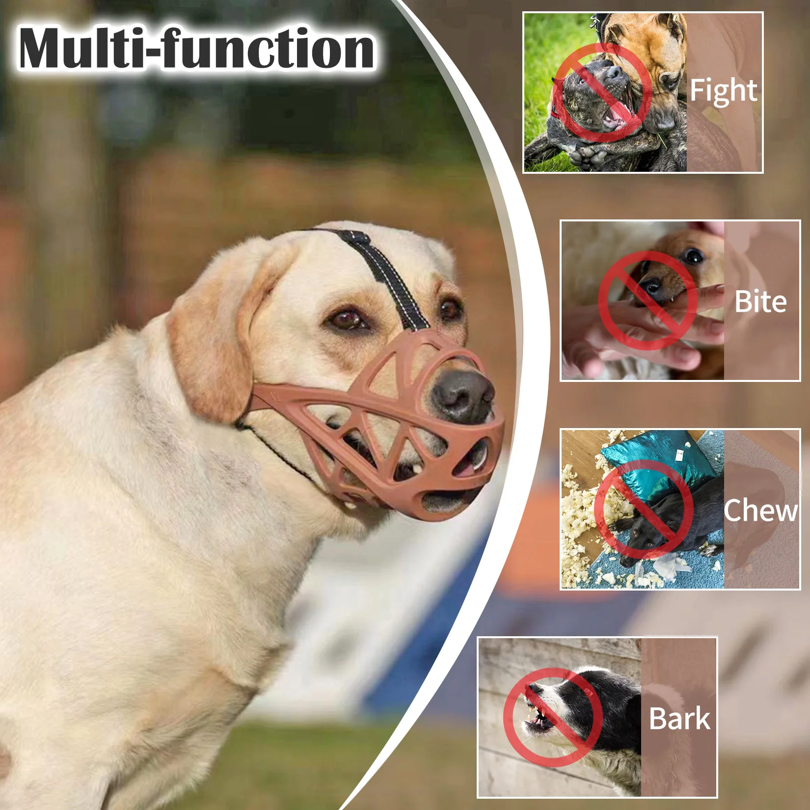 Breathable Dog Muzzles Anti Biting Chewing Pet Mouth Mask for Small Medium Large Dogs Mouth Cover Training Leash Leader 1PC dog muzzle