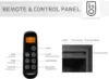 Carl 39 Inches with Trim Kit Electric Fireplace Insert Fireplace Heater 750/1500W Fire Crackling Sound Remote Control Black 5