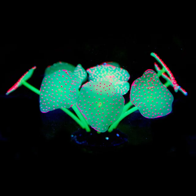 Aquarium Decoration Luminous Artificial Coral Glow In The Dark Leaf Submarine Cora Fish Tank Decoration