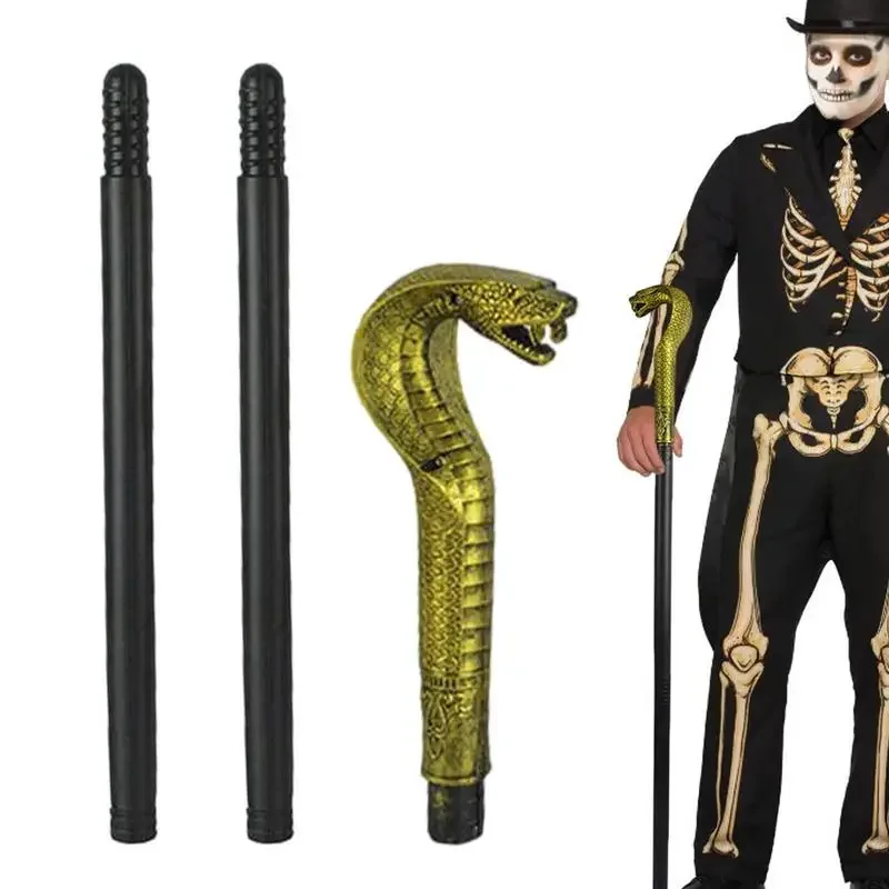 Halloween-Requisiten Cosplay Ägyptische Pharaonen-Zepter Simulierte Bühnenrequisiten König-Zauberer-Zepter Maskenball-Party Kobra-Zepter