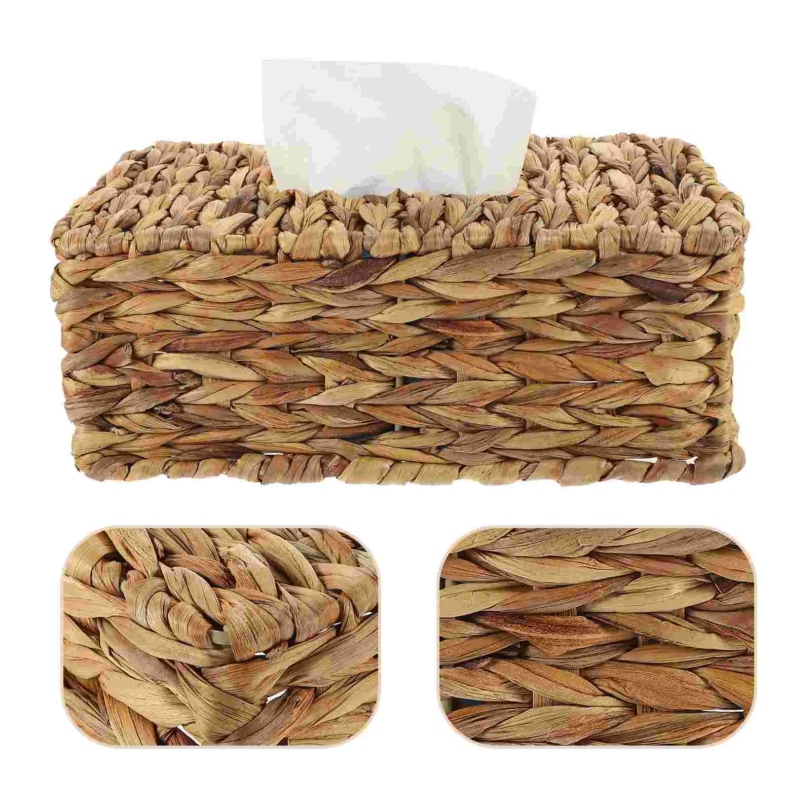 

Tissue Box Holder Tissue Box Woven Tissues Box Boho Woven Napkin Tissue Holder for Desk