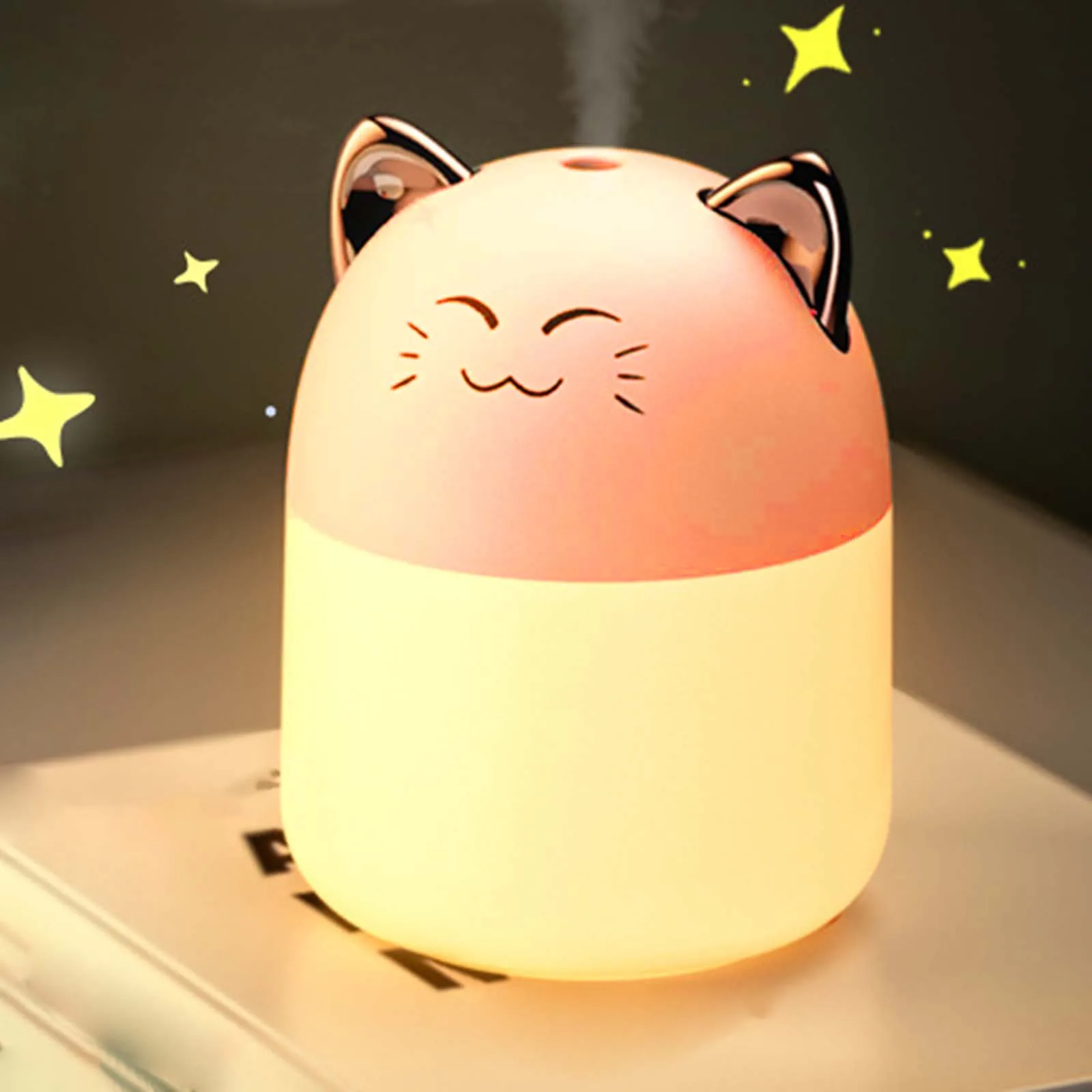 250ml Cute Air Humidifier Cool Mist Spray with Light Mini USB Car Air Humidifier Purifier Aromatherapy for Car Home