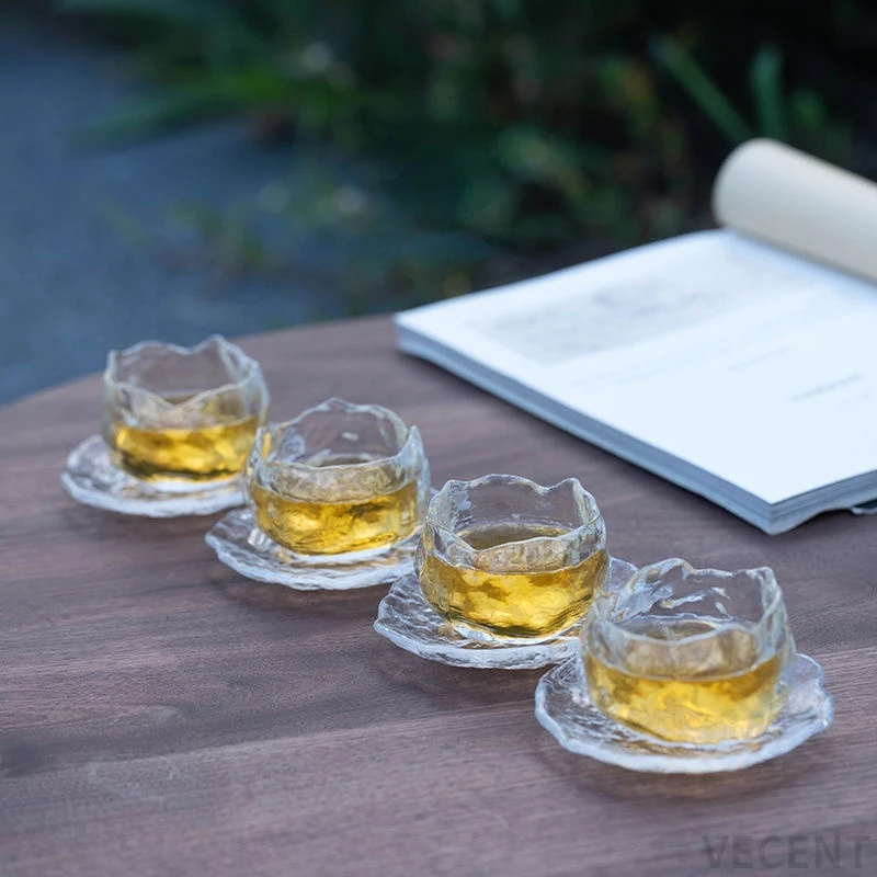 50ML Japanese Style Glass Tea Cup Frozen Burnt Glass Cup Kung Fu Small Tea Cup Living Room