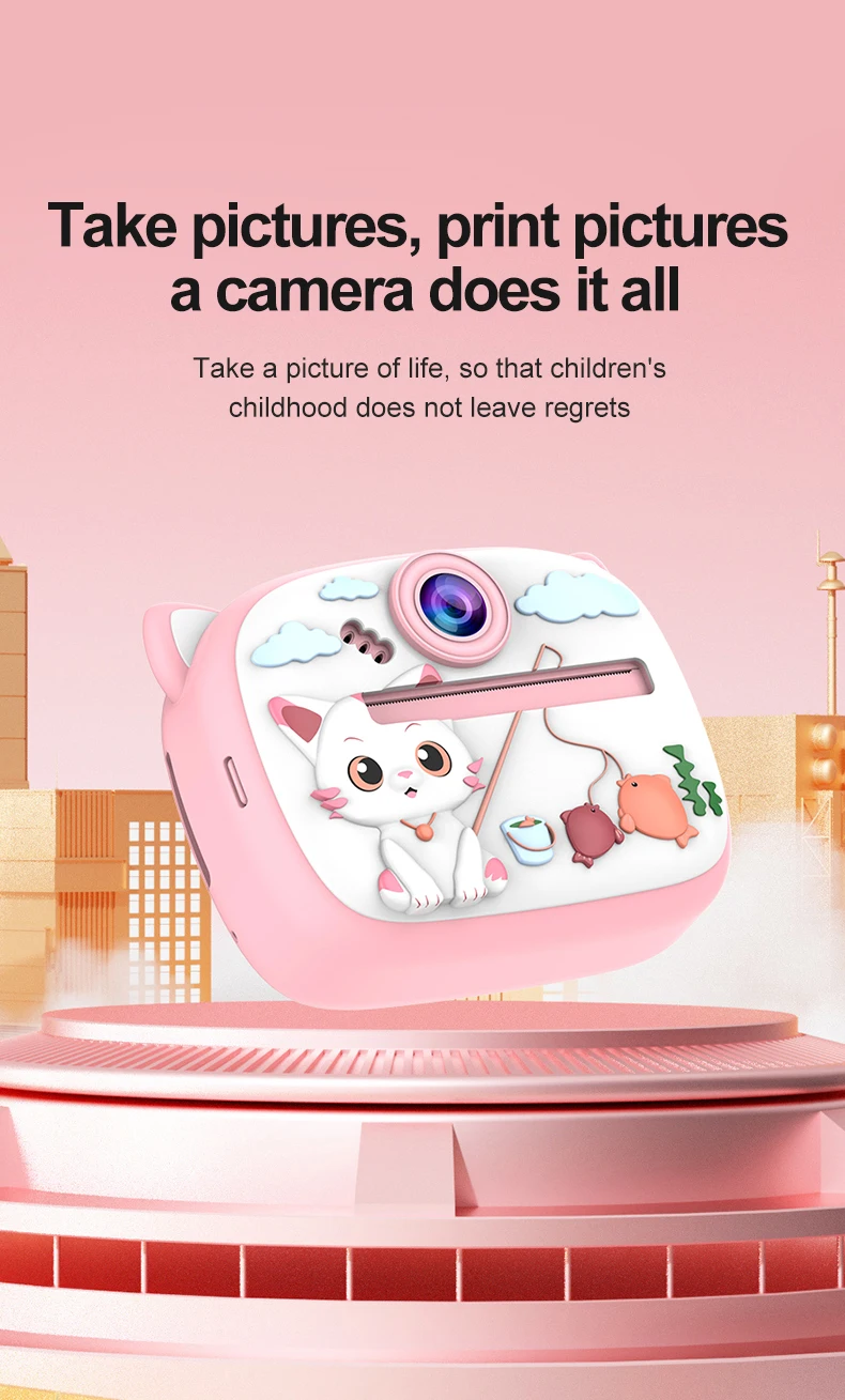 Description Picture 4 of itemChildren Digital Camera Instant Print for hermal Print Camera Instant Photo Cat Printing Camera Video Toys+32G Memory Card