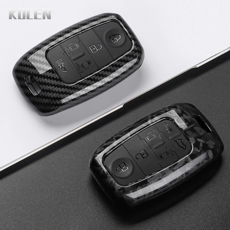 Sleek Carbon Fiber Style Car Key Case Cover