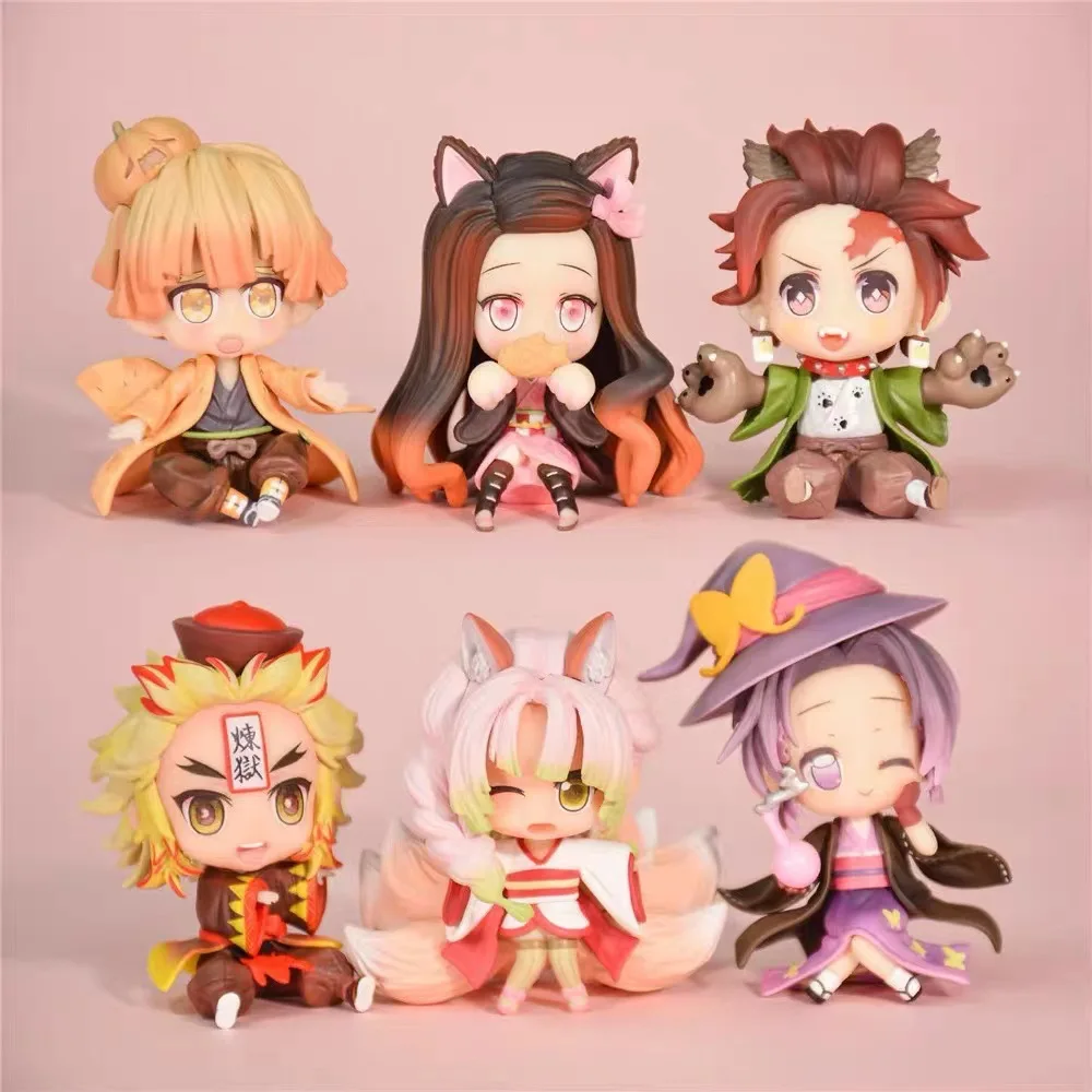 

Halloween Demon Slayer Action Figure Nezuko Tanjirou Mitsuri Inosuke Ghost Blade Q Version Cure Cute Small Ornaments Wholesale