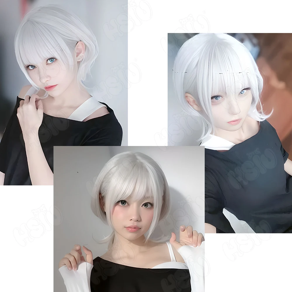 カンミラアニメコスプレウィッグ、ショートヘア、合成ウィッグ
