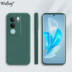 Enhanced Product Title:  
Premium Anti - Knock Liquid Silicone Back Case - Soft & Durable Phone Cover for Vivo V29 Lite 5G (Black Green)