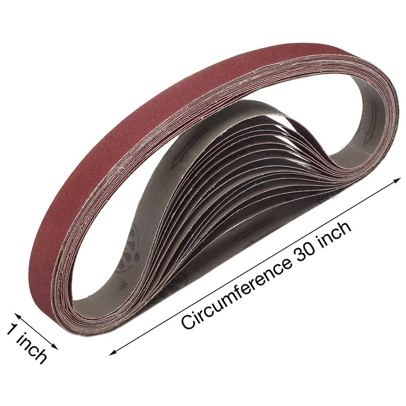 Aluminum Oxide Sanding Belts 15 Pcs 1X30 Inch for Belt Sander