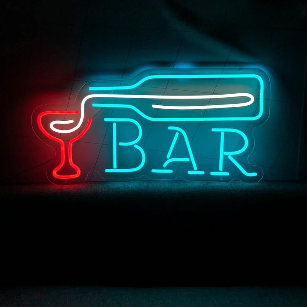 

Beer Bar Neon Sign Wine Bottle Led Light Pub Store Party Drink Club Business Home Wall Decor Personalized Design Neon Sign